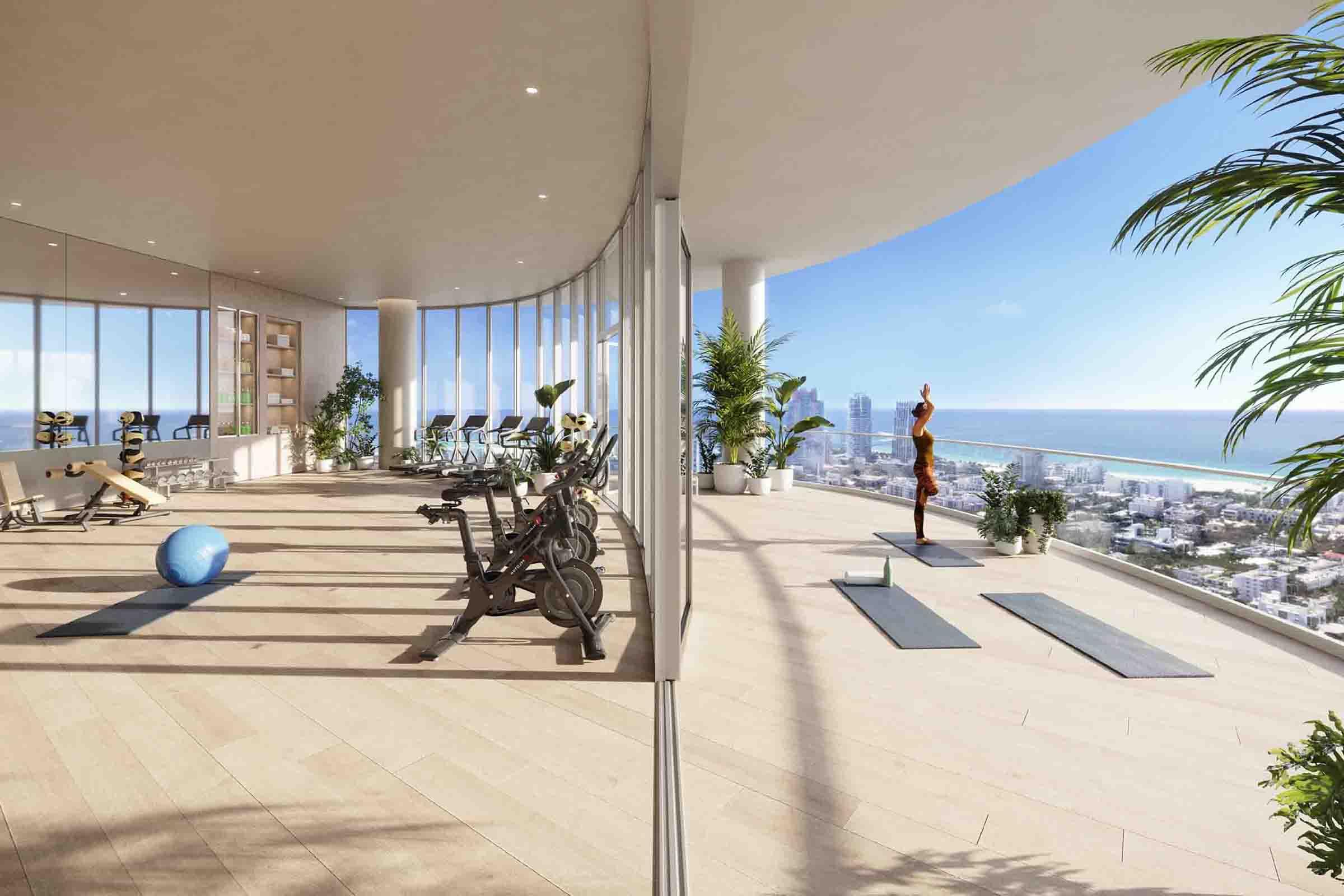 Rendering of Five Park Miami Beach Gym